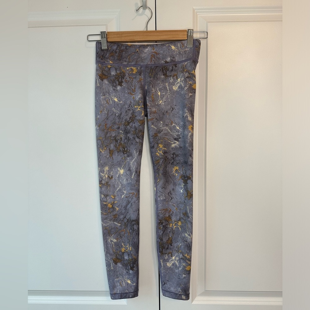 Athleta Girl Printed Chit Chat Tight Purple Marbled (Size L/12)